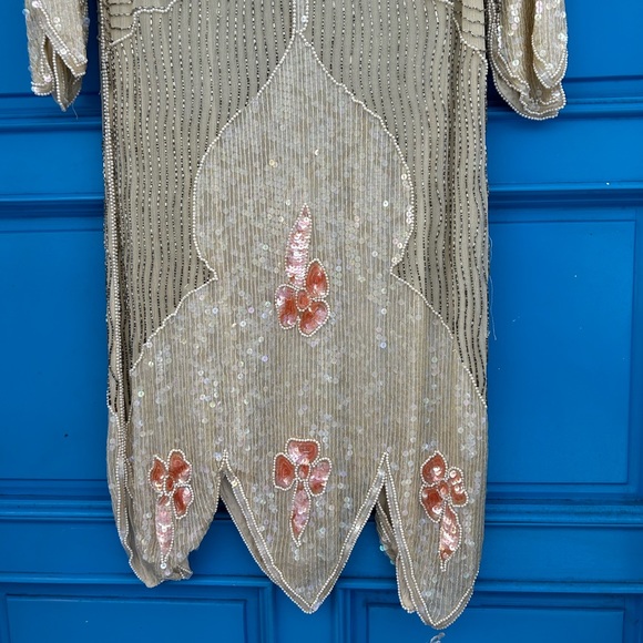 Vintage 100% Silk Sequins Dress - Picture 6 of 10